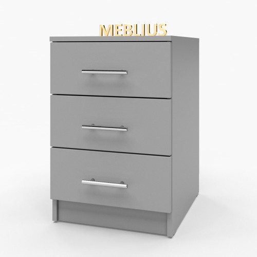 Офісна тумба на 3 шухляди ОФТ-02 40x45x60 см Сіра Лава