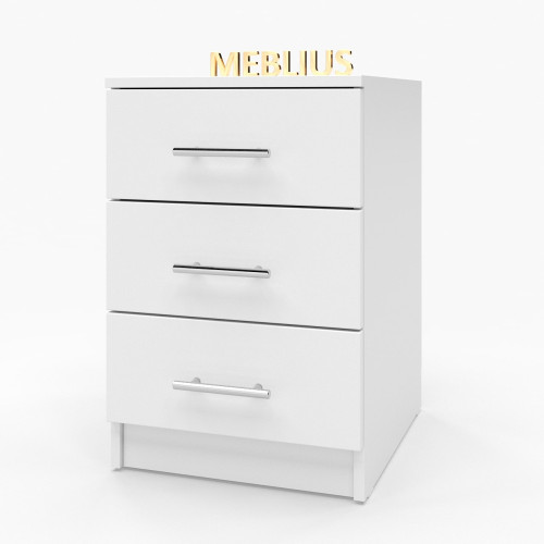 Офісна тумба на 3 шухляди ОФТ-02 40x45x60 см Біла Німфея Альба