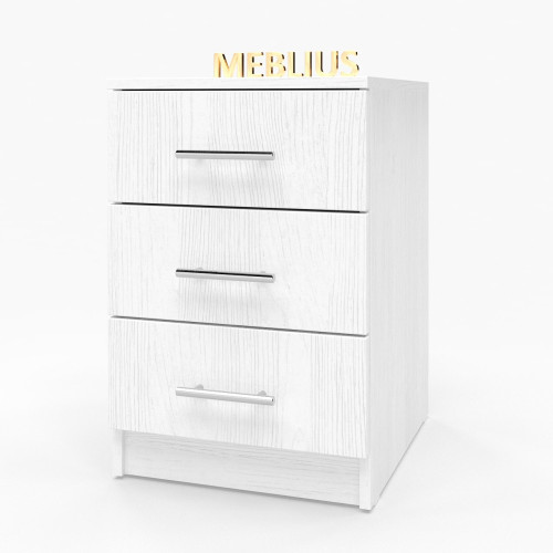Офісна тумба на 3 шухляди ОФТ-02 40x45x60 см Біла Структурна