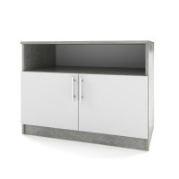 Офісна тумба ОФТ-03 80x45x60 см Бетон/Біла