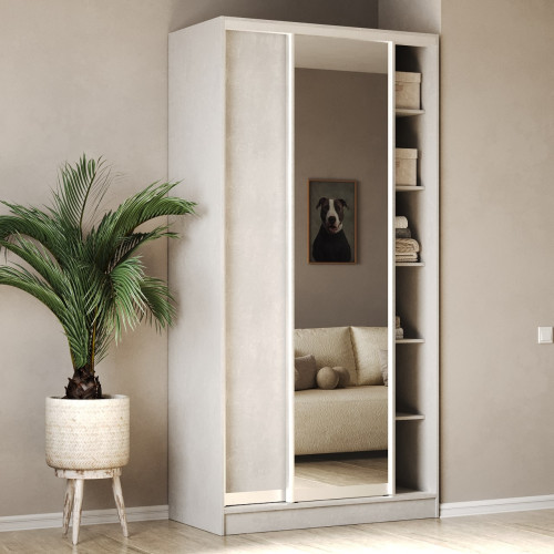 Шафа-купе 2-дверна 120x60x240 см Стандарт Бетон Стайл
