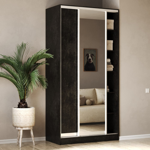 Шафа-купе 2-дверна 120x60x240 см Стандарт Бетон Темний