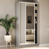 Шафа-купе 2-дверна 110x60x240 см Стандарт Сіра Лава