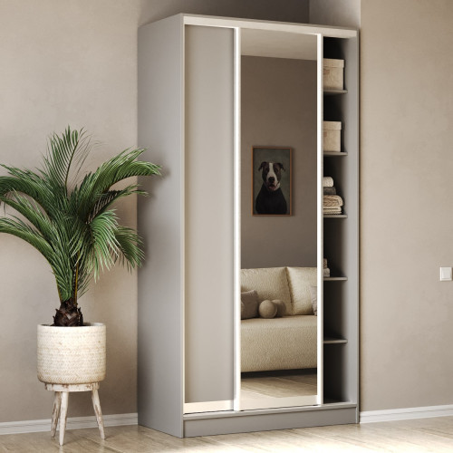 Шафа-купе 2-дверна 110x60x240 см Стандарт Сіра Лава