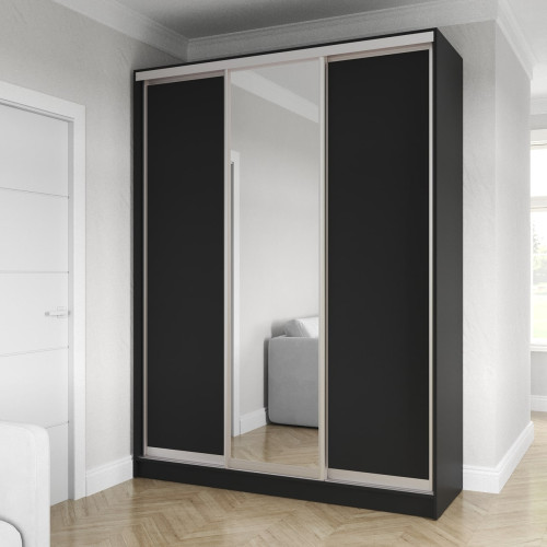 Шафа-купе 3-дверна 180x60x240 см Комбі Антрацит