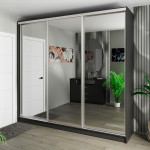 Шафа-купе 3-дверна 260x60x240 см Стандарт Антрацит
