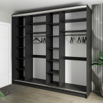 Шафа-купе 3-дверна 260x60x240 см Стандарт Антрацит