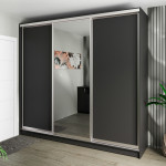 Шафа-купе 3-дверна 240x60x240 см Стандарт Антрацит