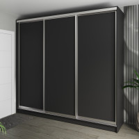 Шафа-купе 3-дверна 240x60x240 см Стандарт Антрацит