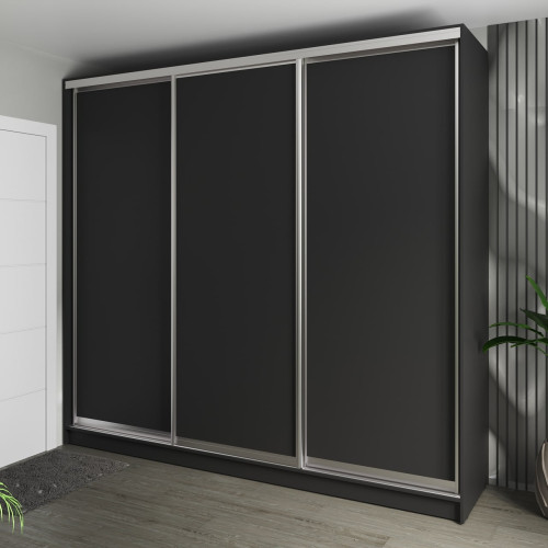 Шафа-купе 3-дверна 240x60x240 см Стандарт Антрацит