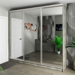 Шафа-купе 3-дверна 260x60x240 см Стандарт Бетон