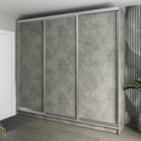 Шафа-купе 3-дверна 270x60x240 см Стандарт Бетон