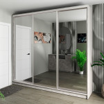 Шафа-купе 3-дверна 260x60x240 см Стандарт Бетон Стайл