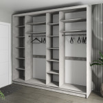 Шафа-купе 3-дверна 260x60x240 см Стандарт Бетон Стайл