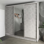 Шафа-купе 3-дверна 260x60x240 см Стандарт Бетон Стайл