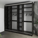 Шафа-купе 3-дверна 260x60x240 см Стандарт Бетон Темний