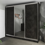 Шафа-купе 3-дверна 260x60x240 см Стандарт Антрацит