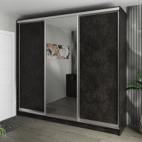 Шафа-купе 3-дверна 260x60x240 см Стандарт Антрацит