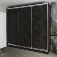 Шафа-купе 3-дверна 270x60x240 см Стандарт Бетон Темний