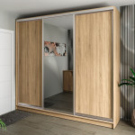 Шафа-купе 3-дверна 260x60x240 см Стандарт Дуб Сонома