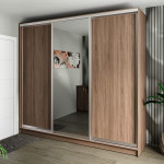 Шафа-купе 3-дверна 260x60x240 см Стандарт Дуб Сонома Трюфель