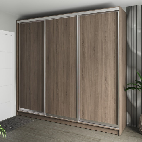 Шафа-купе 3-дверна 260x60x240 см Стандарт Дуб Сонома Трюфель