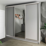Шафа-купе 3-дверна 260x60x240 см Стандарт Сіра Лава