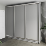 Шафа-купе 3-дверна 260x60x240 см Стандарт Сіра Лава