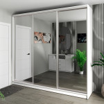 Шафа-купе 3-дверна 260x60x240 см Стандарт Білий Німфея Альба