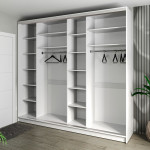 Шафа-купе 3-дверна 260x60x240 см Стандарт Білий Німфея Альба