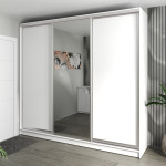 Шафа-купе 3-дверна 260x60x240 см Стандарт Білий Німфея Альба