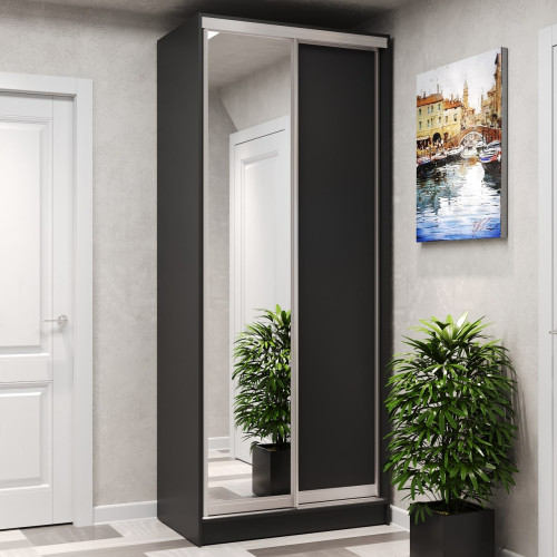Шафа-купе 2-дверна 100x60x240 см Стандарт Антрацит