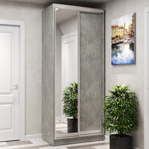 Шафа-купе 2-дверна 100x60x240 см Стандарт Бетон