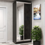 Шафа-купе 2-дверна 100x60x240 см Стандарт Бетон Темний