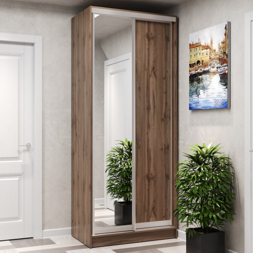 Шафа-купе 2-дверна 100x60x240 см Стандарт Дуб Ліворно