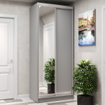 Шафа-купе 2-дверна 100x60x240 см Стандарт Сіра Лава