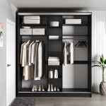 Шафа-купе 3-дверна 240x60x240 см Стандарт Антрацит