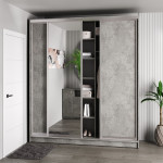 Шафа-купе 3-дверна 230x60x240 см Стандарт Бетон