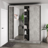 Шафа-купе 3-дверна 230x60x240 см Стандарт Бетон
