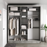 Шафа-купе 3-дверна 230x60x240 см Стандарт Бетон