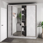 Шафа-купе 3-дверна 240x60x240 см Стандарт Бетон Стайл