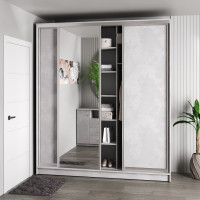 Шафа-купе 3-дверна 240x60x240 см Стандарт Бетон Стайл