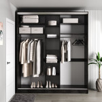 Шафа-купе 3-дверна 240x60x240 см Стандарт Бетон Темний