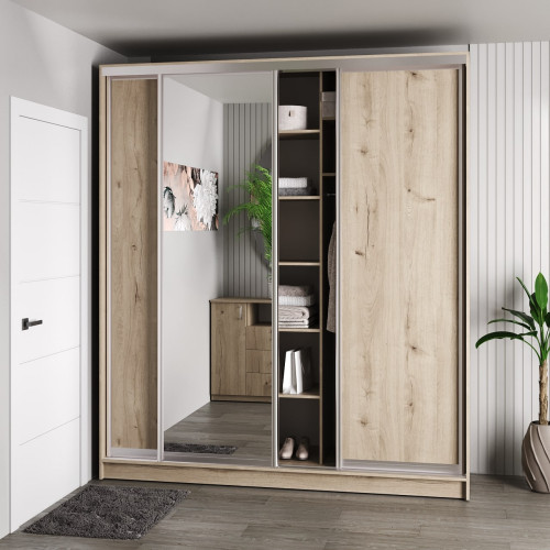 Шафа-купе 3-дверна 230x60x240 см Стандарт Дуб Рая