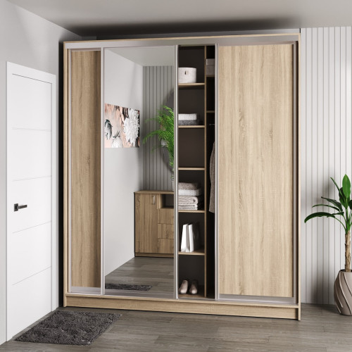 Шафа-купе 3-дверна 240x60x240 см Стандарт Дуб Сонома