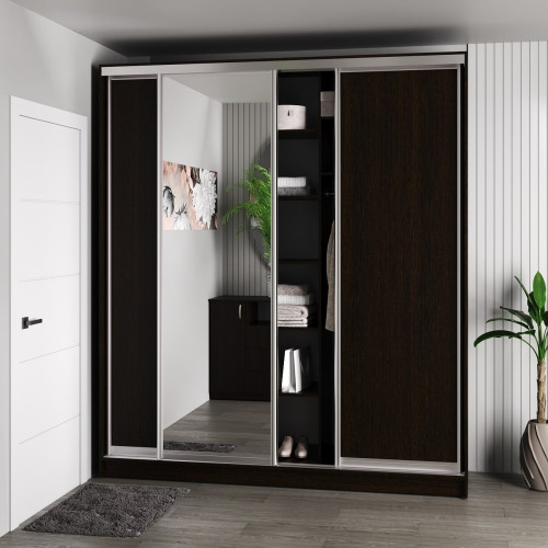 Шафа-купе 3-дверна 240x60x240 см Стандарт Венге