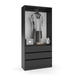Гардеробна шафа з 3 шухлядами Антрацит ПГ-1 100x40x210 см