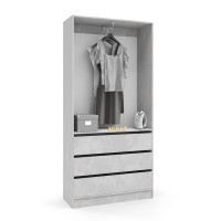 Гардеробна шафа з 3 шухлядами Бетон Стайл ПГ-1 70x40x210 см