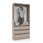 Гардеробна шафа з 3 шухлядами Тоффі ПГ-1 60x40x210 см