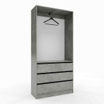 Гардеробна шафа з 3 шухлядами Бетон ПГ-1 60x40x210 см